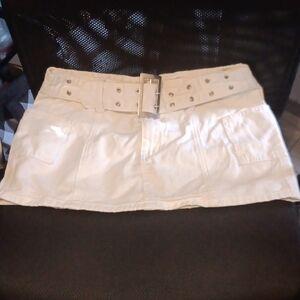 SHEIN Cream Mini Skirt with Belt